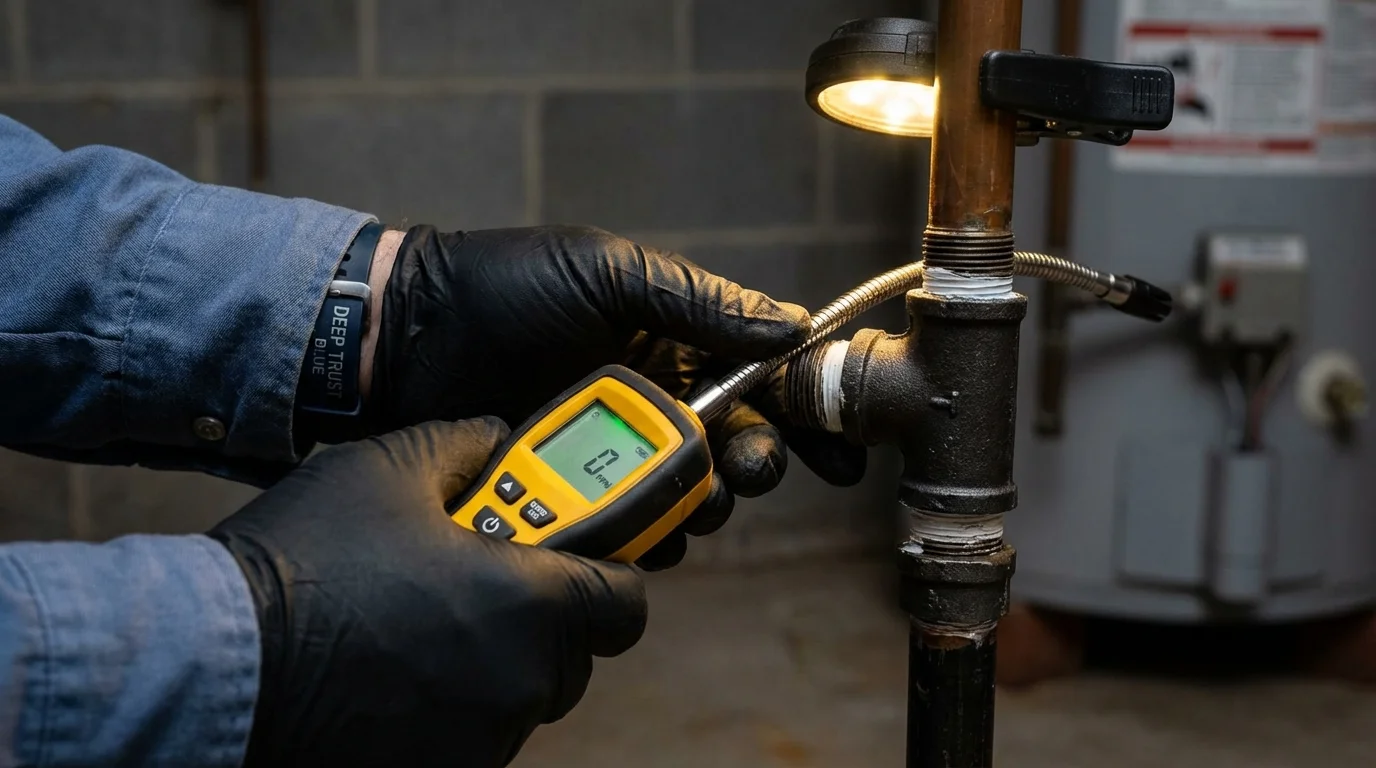 Gas leak detection with electronic sniffer by Johns Plumbing LLC in Dobbs Ferry