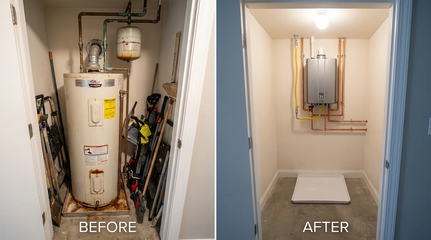 Tank water heater versus wall-mounted tankless unit comparison for Dobbs Ferry, NY homeowners